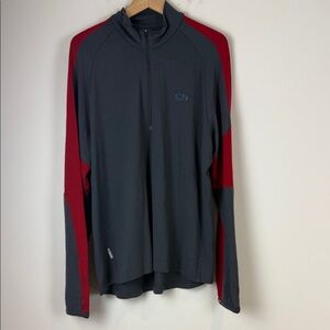 Icebreaker Gray and Red Bodyfit 260 Top Size Men's XXL